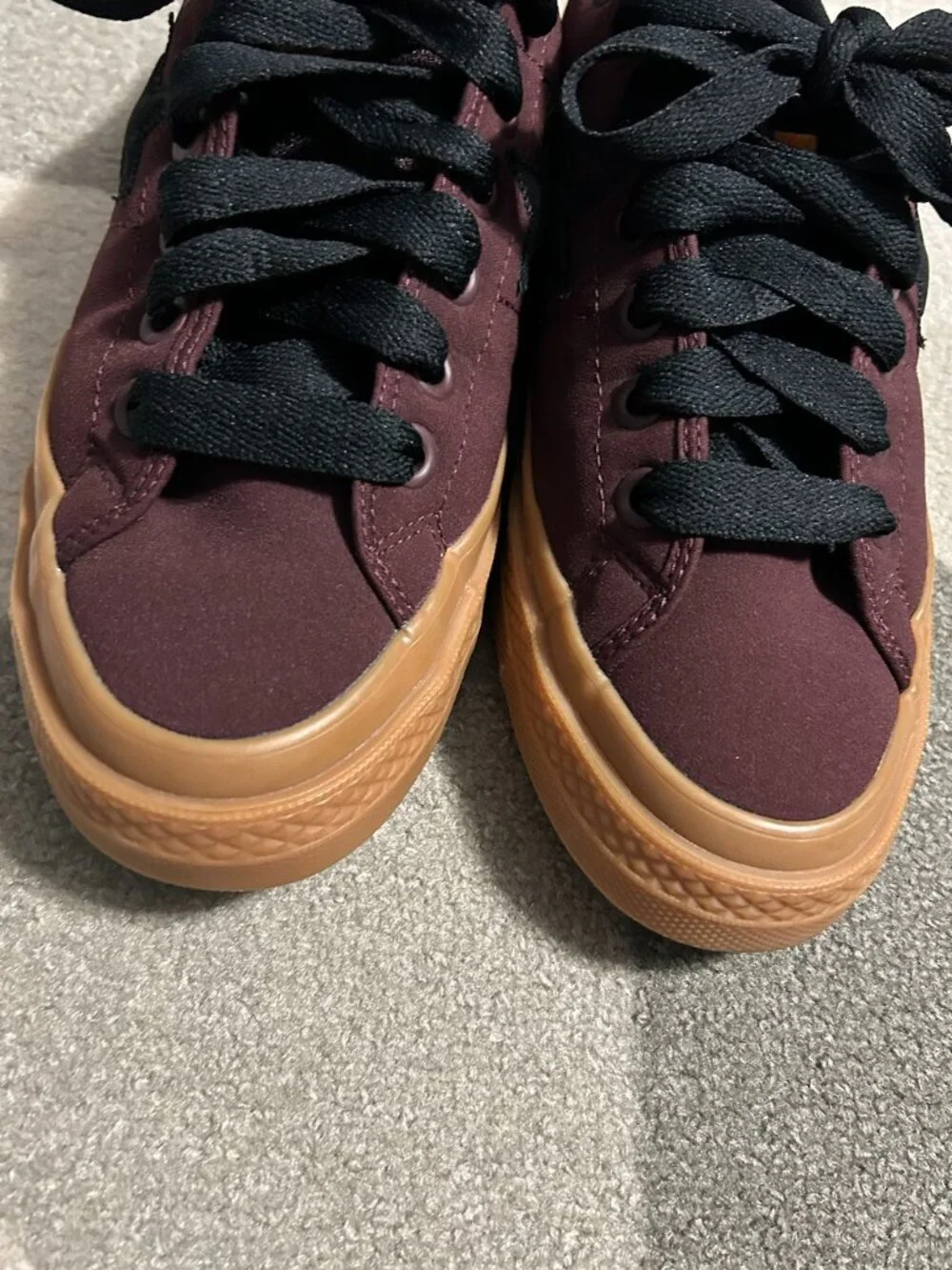 Converse One Star Puffed Bloodstone/Black/Gum Skate Sneaker Men's 9/Women's 10.5